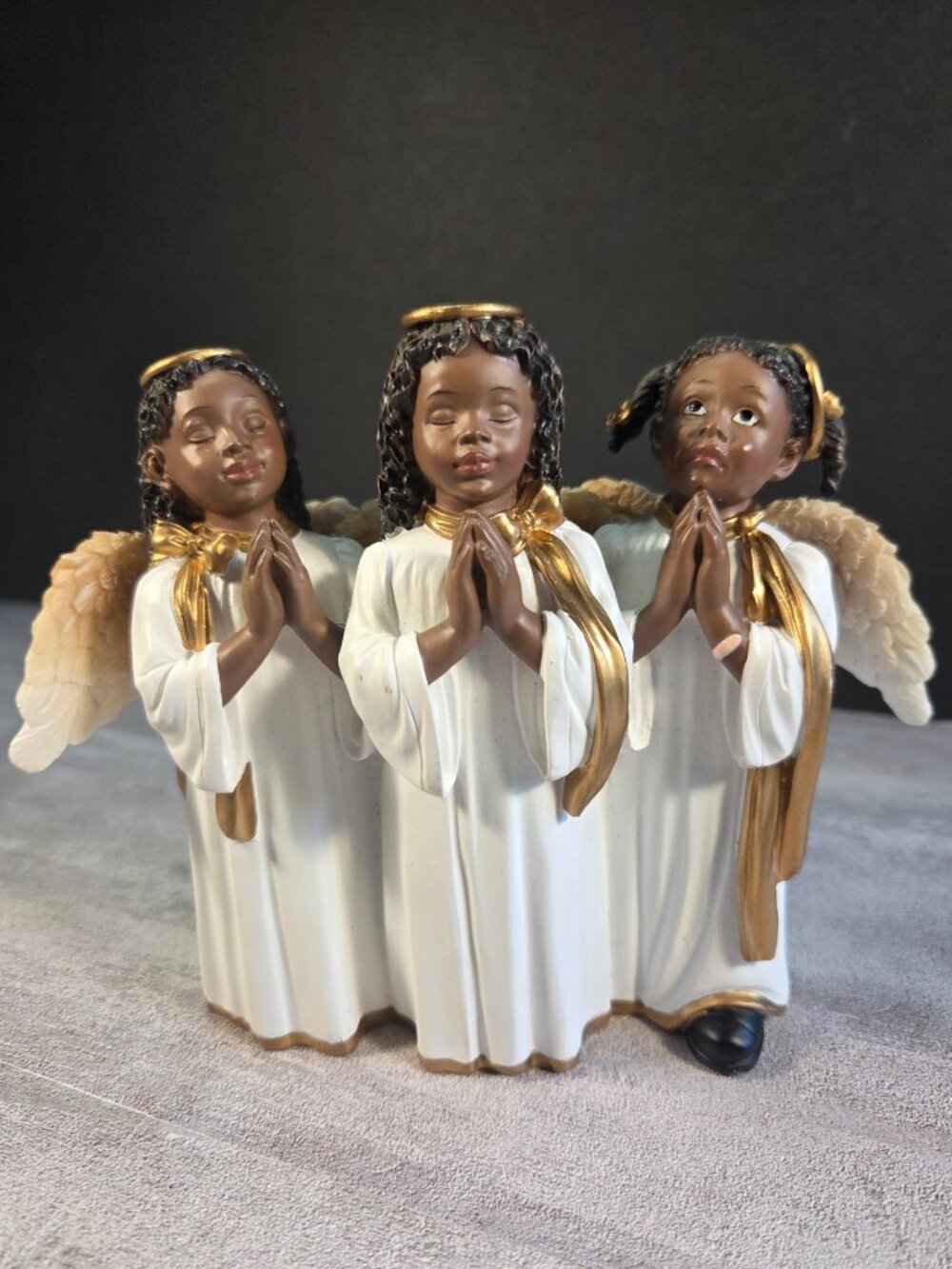 United Treasures African American Cherub Angel Trio Figurine Retired Collectible